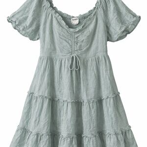 Altar'd State Light Green Tiered Mini Dress